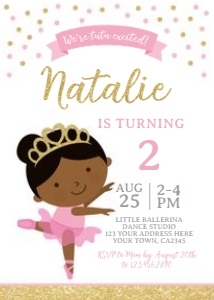 Ballerina Birthday Party Girl 2 - www.printerfairy.com design preview