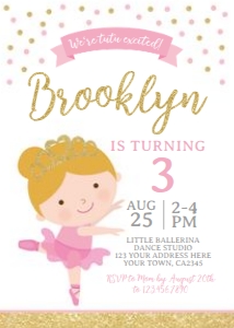 Ballerina Birthday Party Girl 3 - www.printerfairy.com design preview
