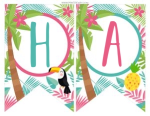 Luau Banner (pink) - www.printerfairy.com design preview