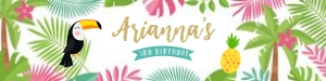 Luau Water Bottle Labels (gold white) - www.printerfairy.com design preview