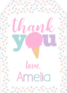 Ice Cream Party Favor Tag (pink white no face) - www.printerfairy.com: Ice Cream Party Favor Tag (pink white no face) - www.printerfairy.com
