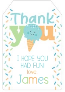Ice Cream Party Favor Tag (blue green) - www.printerfairy.com: Ice Cream Party Favor Tag (blue green) - www.printerfairy.com