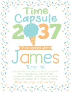 Ice Cream Time Capsule (blue green) - www.printerfairy.com design preview