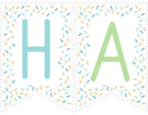 Ice Cream Birthday Banner (blue green) - www.printerfairy.com design preview