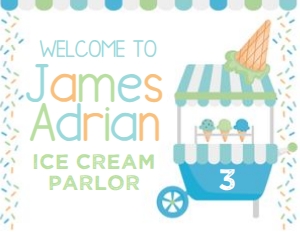 Ice Cream Welcome Sign (blue green) - www.printerfairy.com: Ice Cream Welcome Sign (blue green) - www.printerfairy.com