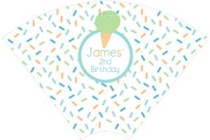 Ice Cream Cone Wrapper (blue green) - www.printerfairy.com design preview