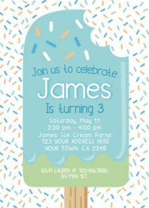 Popsicle Birthday Party Invitation (blue green) - www.printerfairy.com design preview