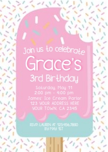 Popsicle Birthday Party Invitation (pink) - www.printerfairy.com design preview