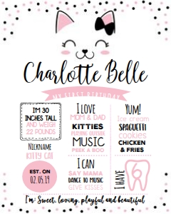 Kitty Cat Birthday Board - www.printerfairy.com: Kitty Cat Birthday Board - www.printerfairy.com