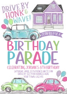 Birthday Parade Invitation (Pink) - www.printerfairy.com design preview