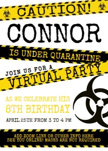 Quarantined Birthday Invitation (White) - www.printerfairy.com: Quarantined Birthday Invitation (White) - www.printerfairy.com