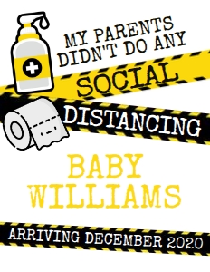 Social Distancing Baby Announcement - www.printerfairy.com: Social Distancing Baby Announcement - www.printerfairy.com
