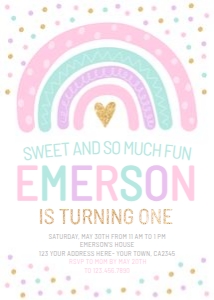 Rainbow Birthday Party (Pink Pastels) - www.printerfairy.com design preview