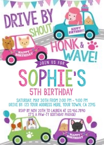 Puppies Parade Invitation - www.printerfairy.com design preview