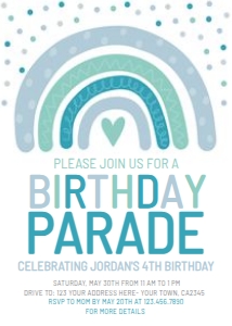 Rainbow Birthday Parade (Blue) - www.printerfairy.com design preview