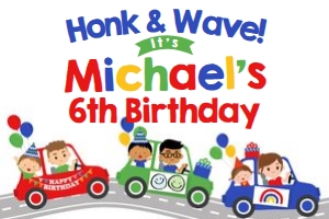 Drive By Honk & Wave Sign (Red - 36 x 24) - www.printerfairy.com: Drive By Honk & Wave Sign (Red) - www.printerfairy.com