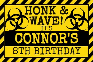Quarantine Honk & Wave Sign (Yellow) - www.printerfairy.com design preview