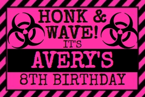 Quarantine Honk & Wave Sign (Pink) - www.printerfairy.com design preview