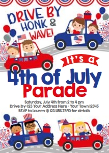 4th of July Parade Invitation - www.printerfairy.com: 4th of July Parade Invitation - www.printerfairy.com