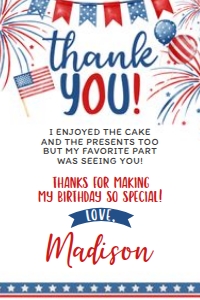 Miss Independent Thank You Card - www.printerfairy.com design preview