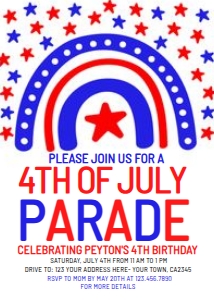 4th of July Rainbow Birthday Parade - www.printerfairy.com design preview