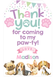 Puppies Favor Tags (Pastels Watercolor) - www.printerfairy.com: Puppy Adoption Party Decorations - www.printerfairy.com