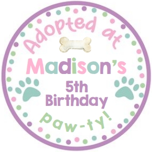 Puppies Round Favor Tags (Pastels Watercolor) - www.printerfairy.com: Puppies Round Favor Tags (Pastels Watercolor) - www.printerfairy.com