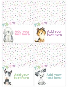 Puppies Food tents (Pastels Watercolor) - www.printerfairy.com design preview