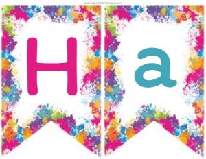 Art Party Birthday Banner - www.printerfairy.com design preview