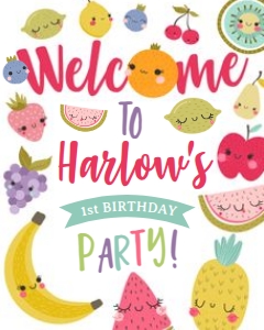 TuttiFrutti Welcome Sign - www.printerfairy.com design preview
