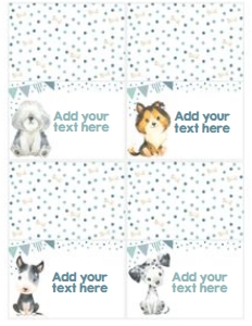 Puppies Food tents (Blue Watercolor) - www.printerfairy.com design preview