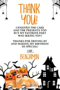 Drive By Halloween Thank You Cards - www.printerfairy.com design preview