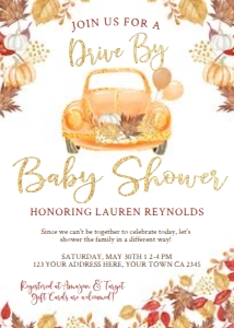 Drive By Baby Shower Parade (Fall) - www.printerfairy.com design preview