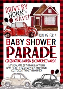 Baby Shower Parade Invitation (Lumberjack Plaid) - www.printerfairy.com design preview