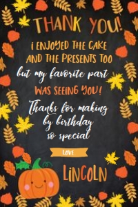 Little Pumpkin Thank You Cards (Black) - www.printerfairy.com design preview