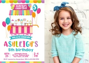 CandyShop_Invitation (Pink) with photo design preview