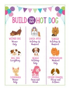 Puppies_Hot Dog Menu - www.printerfairy.com design preview