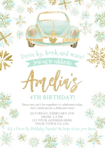 Winter_Snowflakes Drive By Birthday Invitation (Teal) - www.printerfairy.com design preview