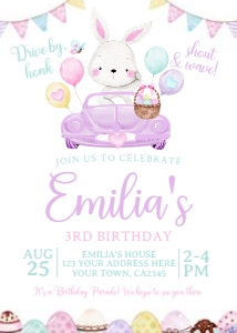 Drive By - Easter Birthday Parade (Pink) - www.printerfairy.com design preview