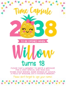 Pineapple Time Capsule (Pink) - www.printerfairy.com design preview