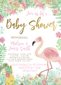 Flamingle Baby Shower Invitation - www.printerfairy.com design preview
