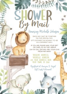 Safari Baby Shower by Mail (white) - www.printerfairy.com design preview