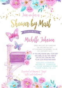 Butterfly Baby Shower by Mail Invitation - www.printerfairy.com design preview