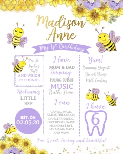 Bee Board (lavender) - www.printerfairy.com design preview