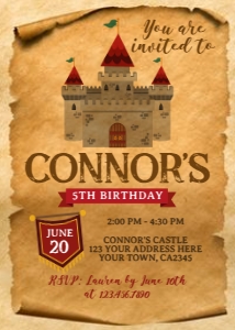 Castle Birthday Invitation - www.printerfairy.com: Castle Birthday Invitation - www.printerfairy.com