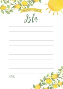 Lemonade Sunshine Time Capsule - Card 5x7 - www.printerfairy.com: Lemonade Sunshine Time Capsule - www.printerfairy.com