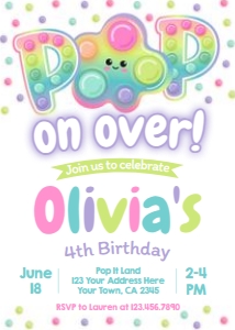 Pop It Birthday Invitation (Pastels) - www.printerfairy.com design preview