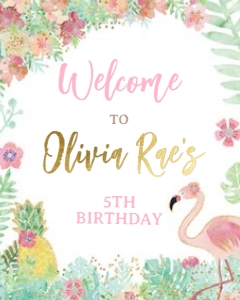 Flamingle Welcome Sign - www.printerfairy.com design preview