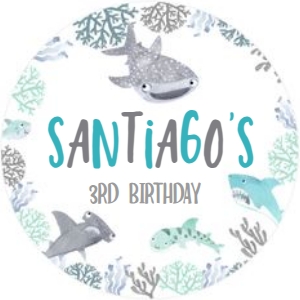 Cute Sharks Toppers (Blue) - www.printerfairy.com design preview