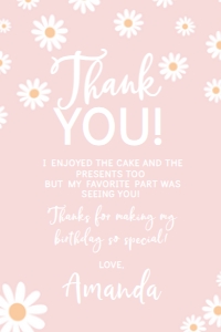 Daisy Thank You Card - www.printerfairy.com design preview